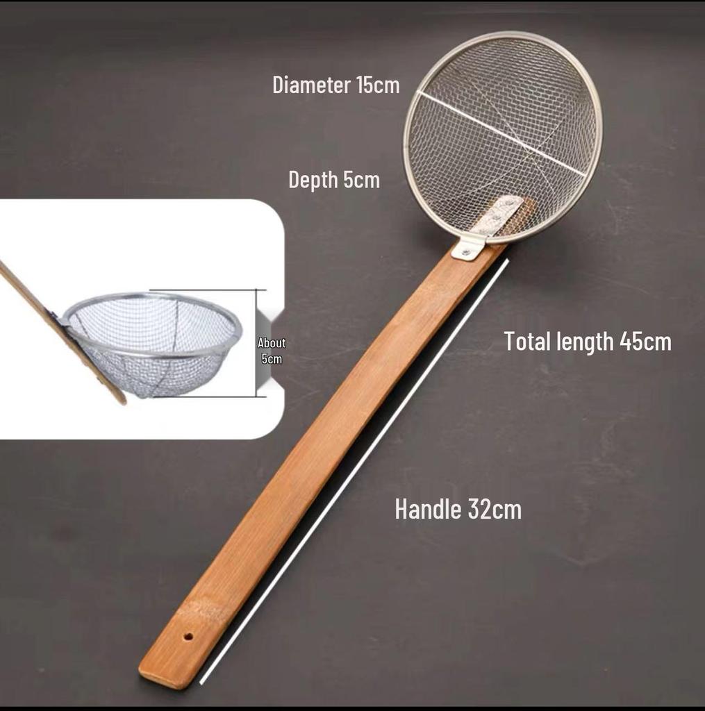 304 Stainless Steel Noodle and Soup Skimmer, Vegetable Strainer, Hot Pot Skimmer, Fine Mesh Strainer.