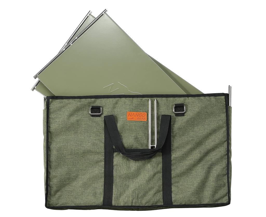 NANGGEAR (Nanko Camp Gear) Tisch Feldregal Aufbewahrungskoffer Grau Grün 18106 (B-230-H)