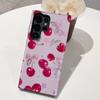 Korean Pink Cherry Bow Mobile Phone Case Samsung S26Ultra Two-in-one Film Case S23 + Anti-drop Protective Case