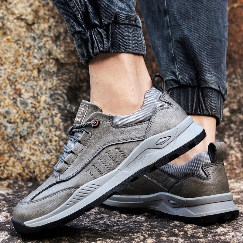Autumn New Sports Casual Men's Shoes Genuine Leather Breathable Outdoor Hiking Shoes Fashion Fashion Shoes Men