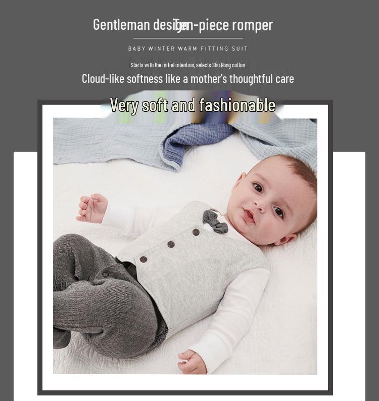 Body dziecięce Cztery Pory Roku: Szare eleganckie body z długim rękawem dla noworodków