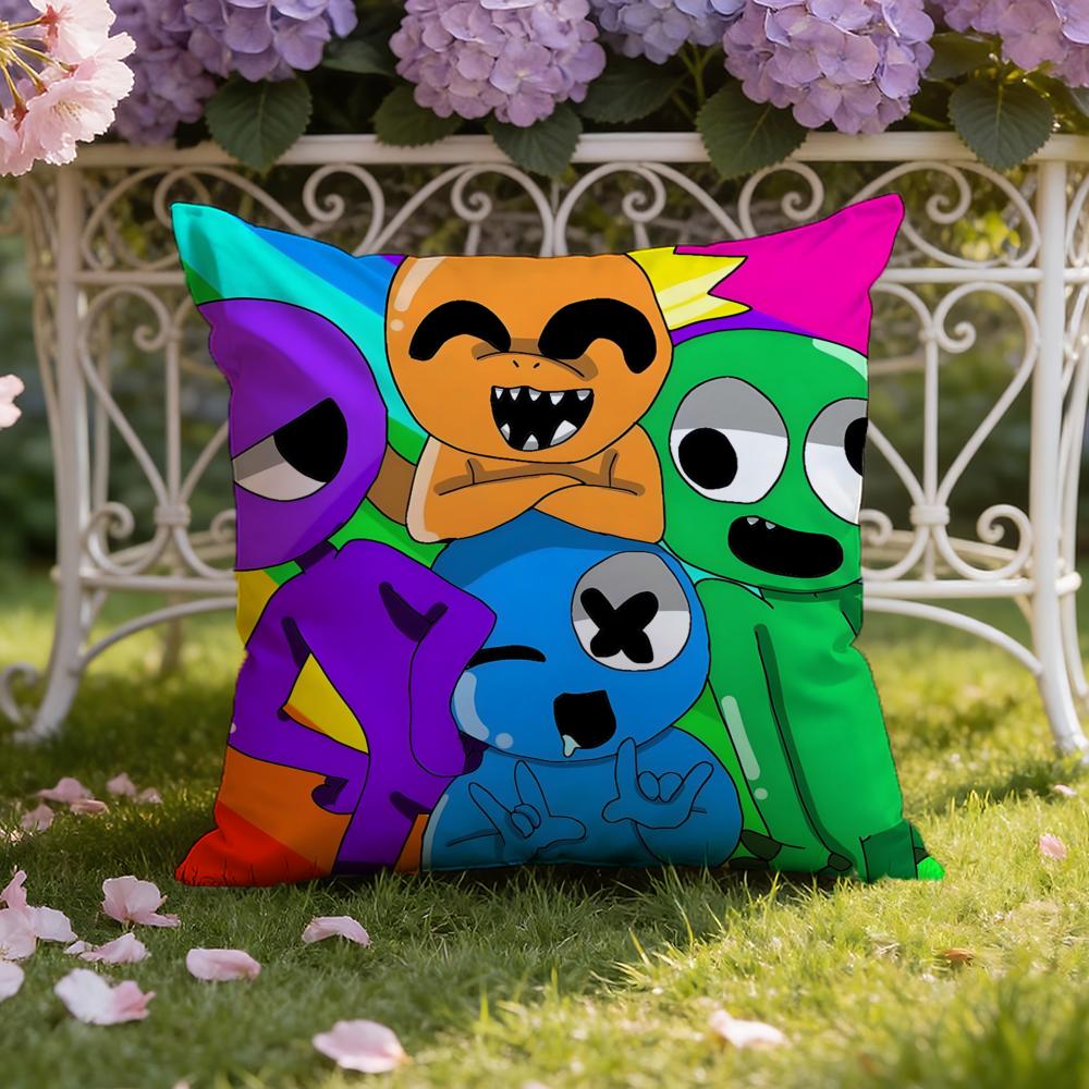 Anime R-Rainbow F-Friends cartoon Cushion Cover Home & Car Dual-Scene Pillow Cover: Reversible for Premium Comfort