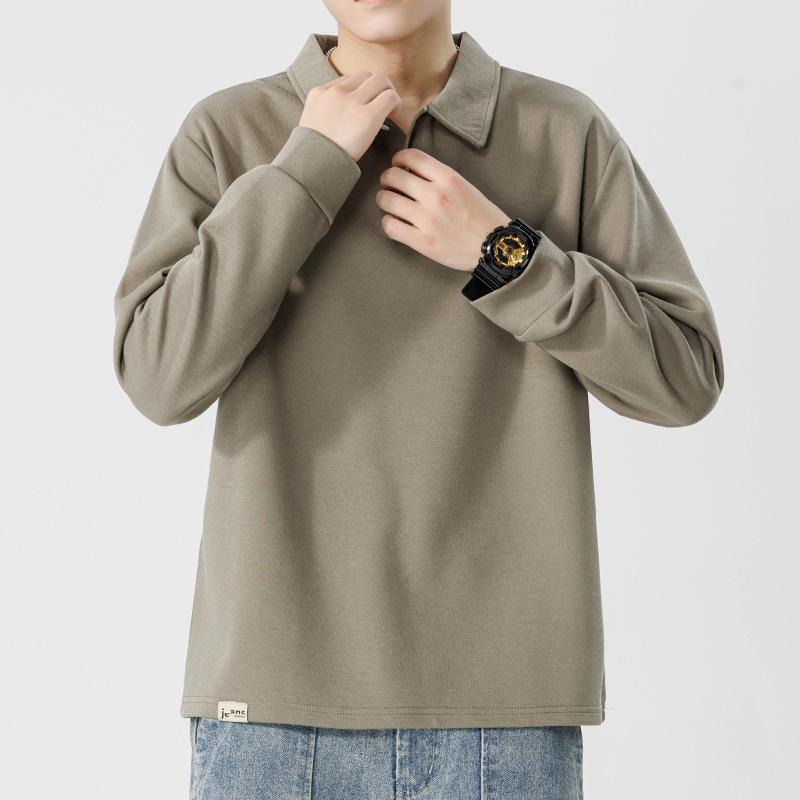 Shirt Men's Spring and Autumn New Korean Version Lapel Loose Casual Inside with Clothes Bottoming Shirt