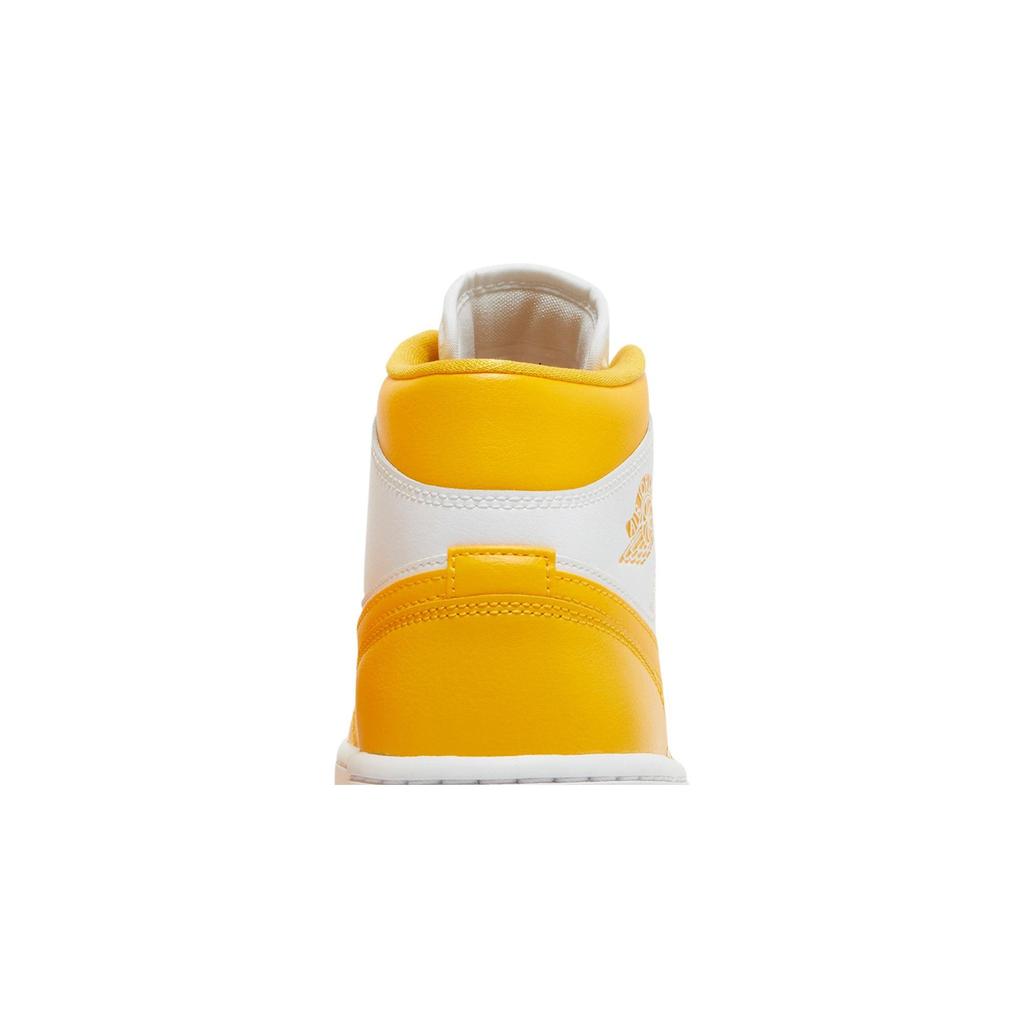 Womens Air Jordan 1 Mid 'University Gold' (women's sizes) White / White / University Gold Vintage Basketball Shoes BQ6472 117