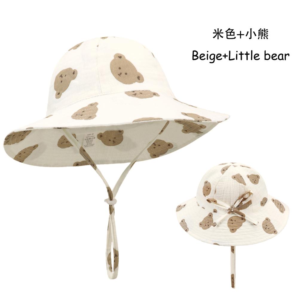 Newborn Boys Girls Bucket Hat Summer Kids Toddler Panama Cap 0 to 48 Months Soft Cotton Baby Sun Hat flower printing Cute Bunny