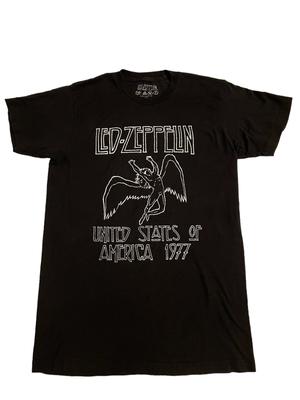 Led Zeppelin Stany Zjednoczone Ameryki 1977 Koszulka z Krótkim Rękawem Rozmiar M Czarna Koszulka Unisex