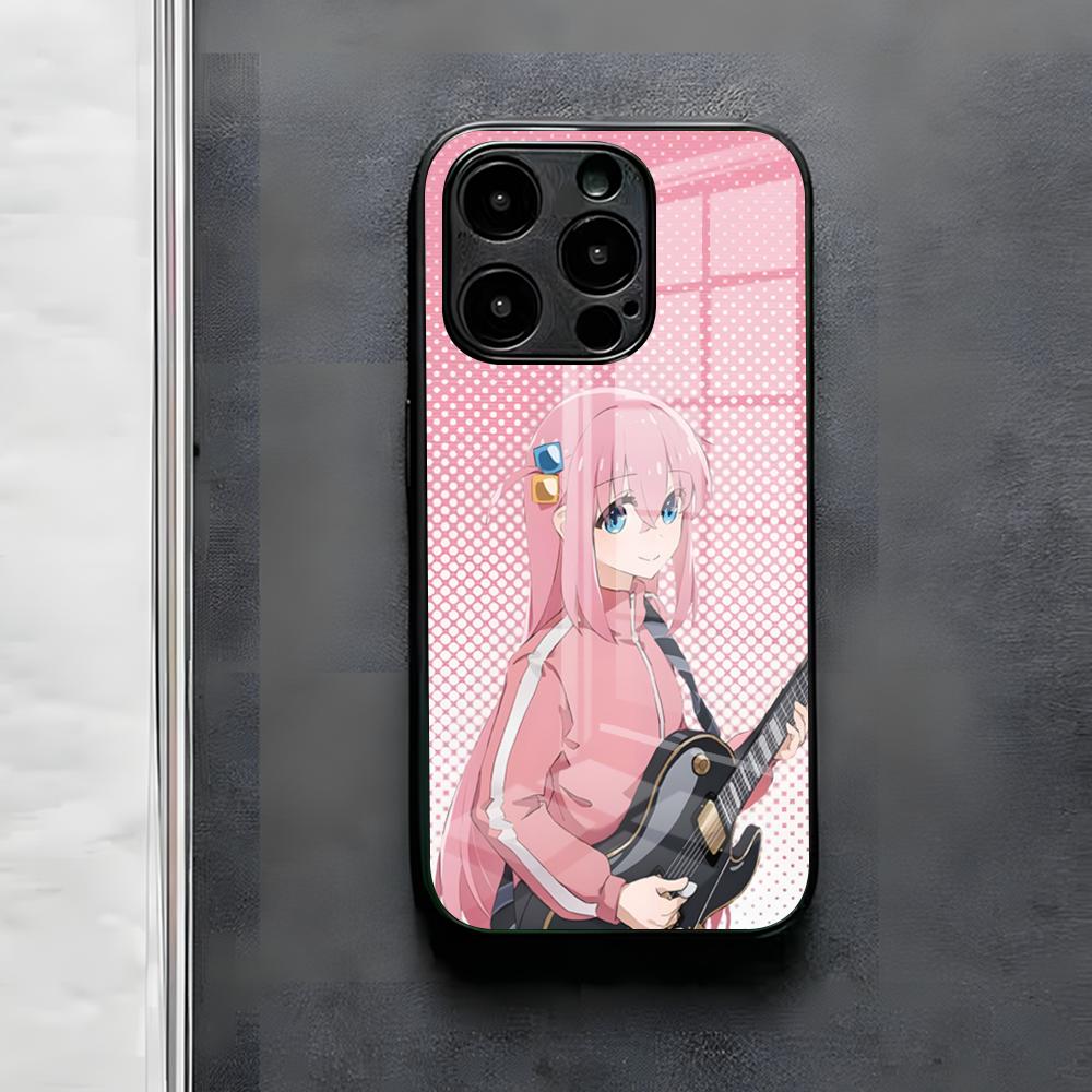 B-Bocchi The Rock H-Hitori Gotoh Custodia per Telefono Per IPhone 17 Air 16 E Pro Max 15 14 13 Mini 12 Pro 11 Max Plus Copertura in Vetro Nero