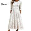 Fashionable Dresses with Cardigans Long Sleeve Bohemian Floral Maxi Dress for Women, Casual Vintage A Line Style Midi Waist Cinching Design, Slimming