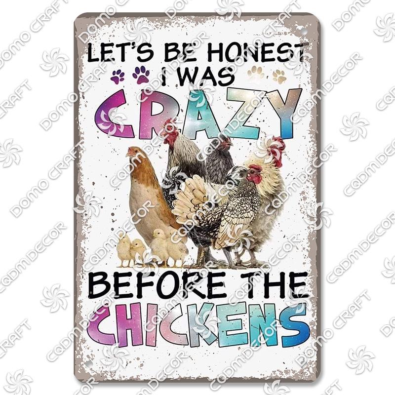 Retro Chicken Poster Metal Tin Signs Rooster Hen Eggs Metal Plate Vintage Wall Decor Club Farm Chicken Coop