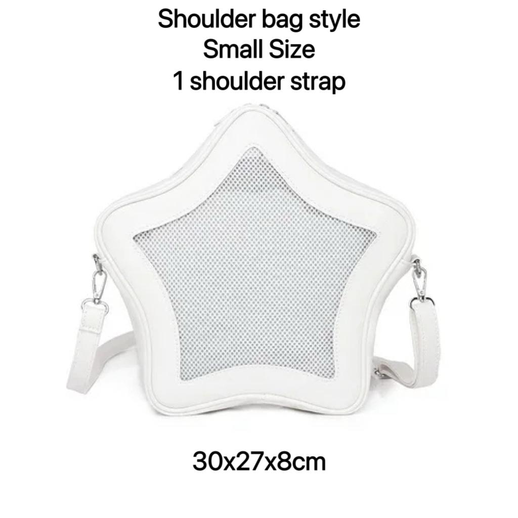 

Yellow Star Ita Bag Girls Cute Fashion Kawaii Backpack Y2K Waterproof Front Pocket Transparent Knapsack Teenage Travel Schoolbag