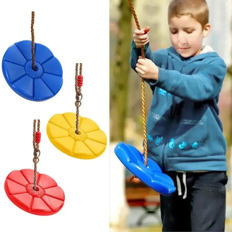 Outdoor Kids Disc Swing | Heavy Duty with Platforms Round Seat Easy DIY Playset Addition Sturdy Design Fun Children’s Gifts