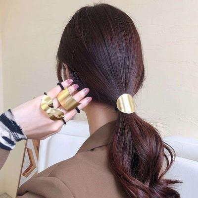 Neue Mode Gold Metall Elastische Haarbänder Damen Mädchen Elegant Geometrisch Haargummis Haarschmuck Mädchen