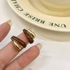 New Temperament Retro Enamel Drop Glaze Stud Earrings for Men Women Gold Tone Fashion Simple Daily Wear Jewelry Accessories Gift