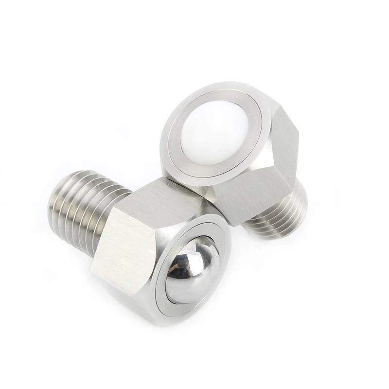 1pc Stainless Steel/POM Main Ball Conveyor Rollers Threaded Ball Rotated Freely Ball Transfer Units Hexagon Cap Ball Plunger