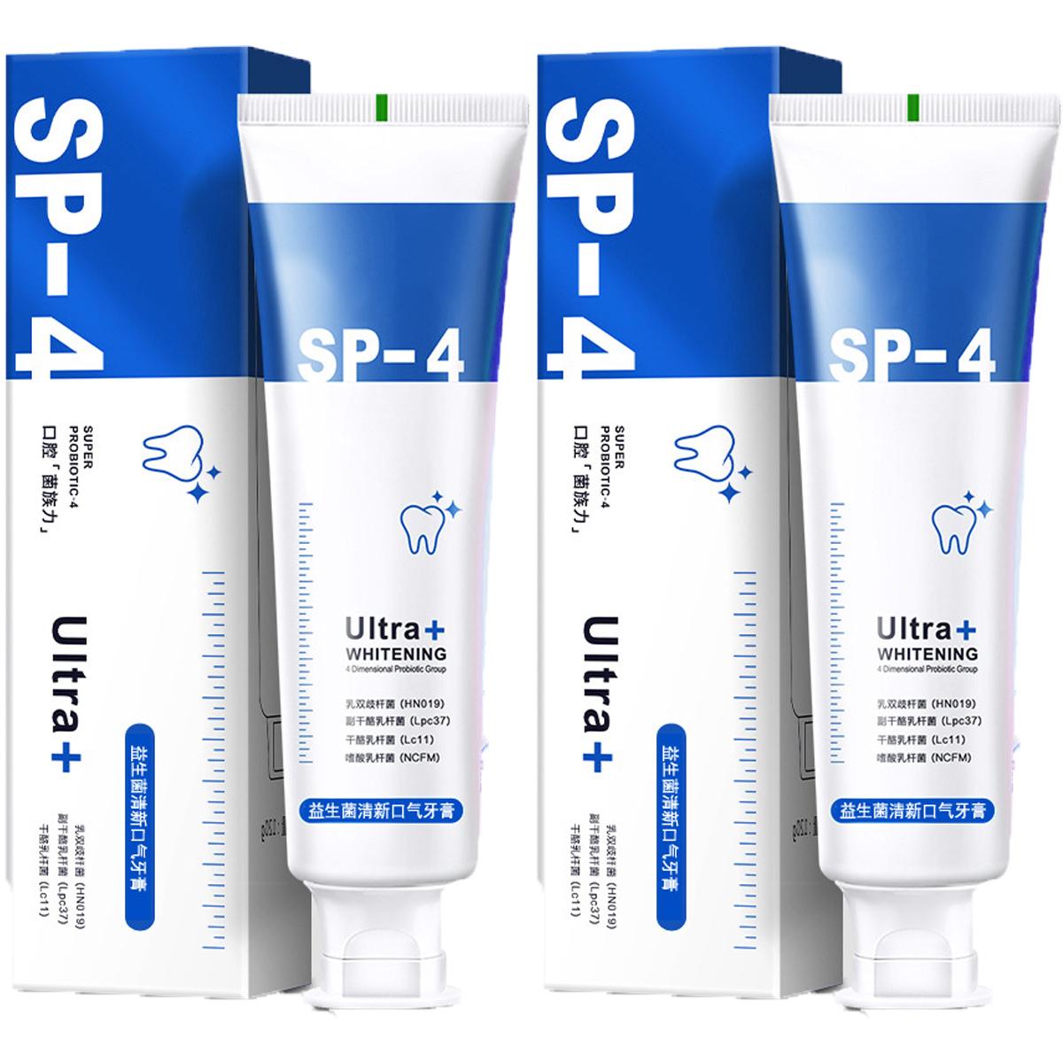 Зубная паста SP-4 с пробиотиком 120 г, зубная паста SP-4, осветляющая зубная паста SP-4, зубная паста «Свежее дыхание», зубная паста Sp4 отбеливающая 2pcs синий