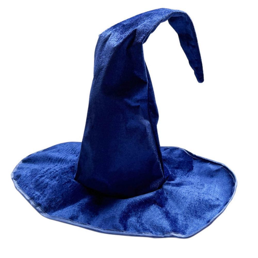 Velvet Halloween Witch Hat Large Witch Costume Hat Comfortable Plush Wizard Hat Role-Playing