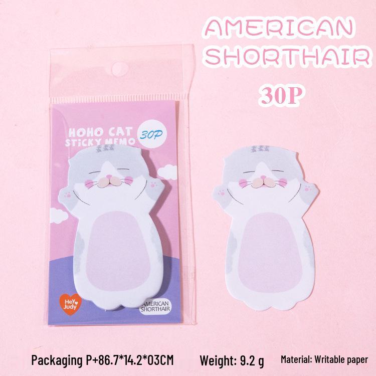 Cute Kitten Cartoon Sticky Notes Set - 8 Design Planner Memo Pads