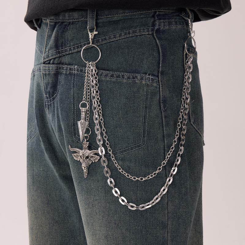 Personalized Punk Pendant Pants Chain For Women Men Fashion Metal Geometric Hollow Jeans Chain Body Jewelry Accessories