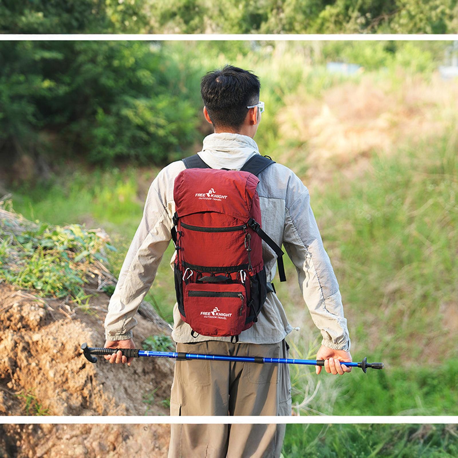 

30L Climbing Backpack with Small Bag Outdoor Travel Hiking Trekking Camping Bags Large Mountaineering Sports Luggage Rucksack One Size червоний