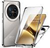 Case for Vivo X200 Pro 5G, Magnetic Dual Glass, Silver