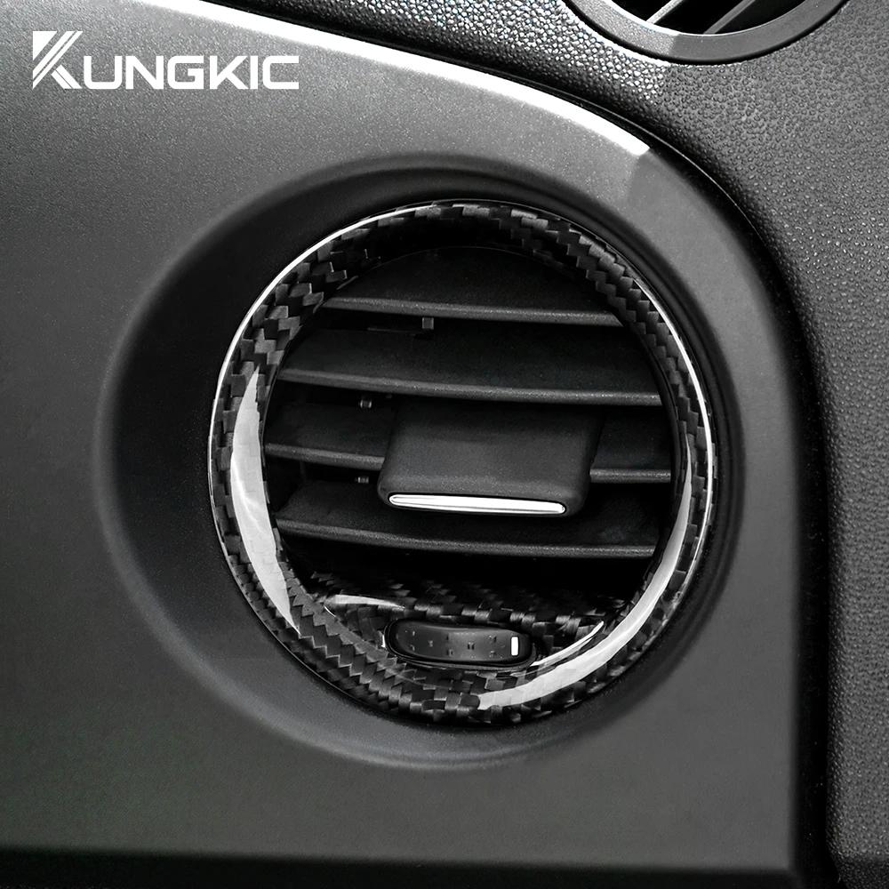 For Abarth 595 2012-2015 Abarth 695 2010-2015 Fiat 500 2008-2015 Real Hard Carbon Fiber LHD RHD Car Inner Air Vent Frame Sticker