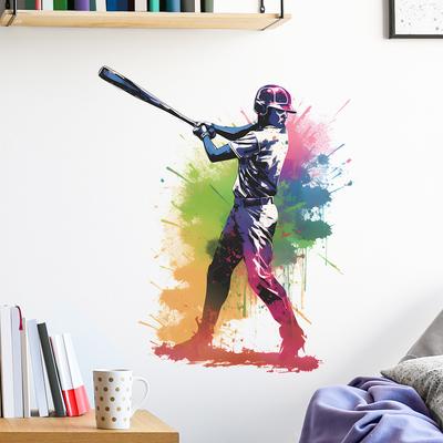 Baseball Player Silhouette Bedroom Living Room Porch Home Decoration Wall Sticker