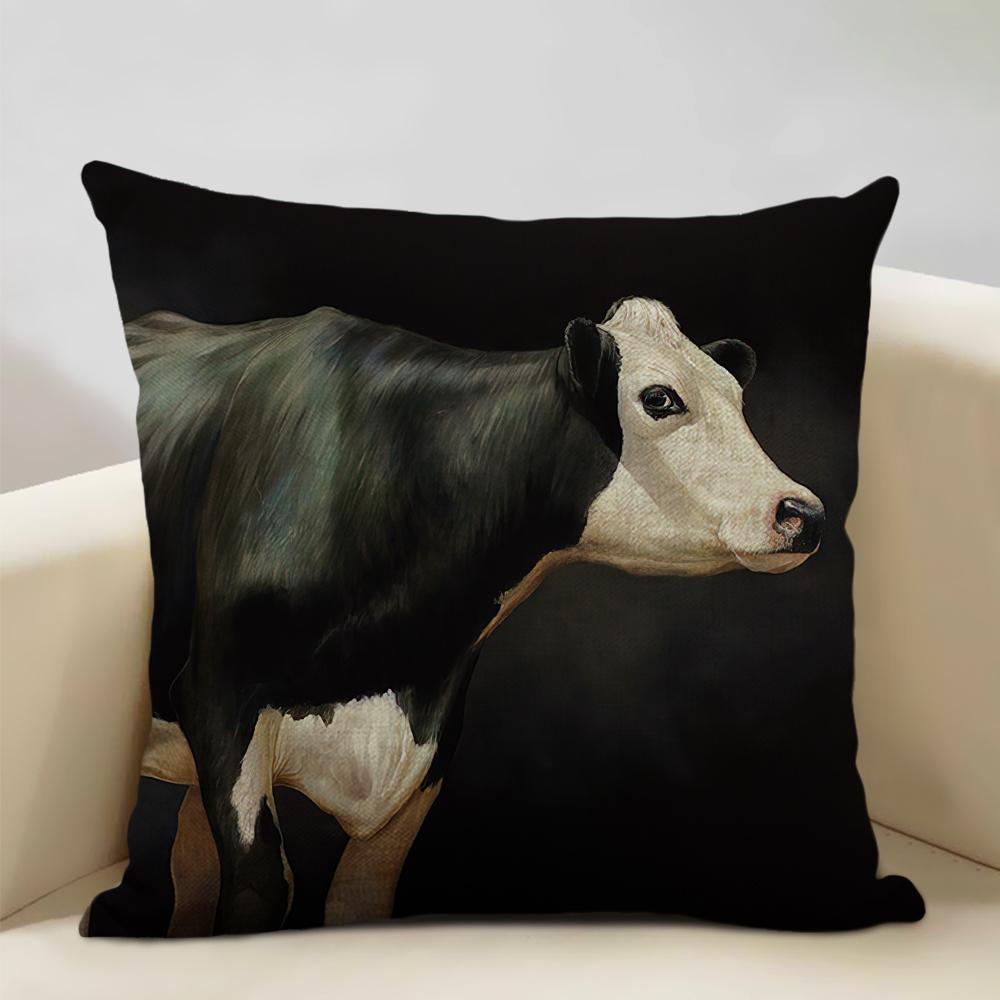 Animal Series Cushion Cover Nice Cow Sofa Decorative Pillow Cover Custom Pillow Case Outdoor Leisure Chair Waist Pillow Case