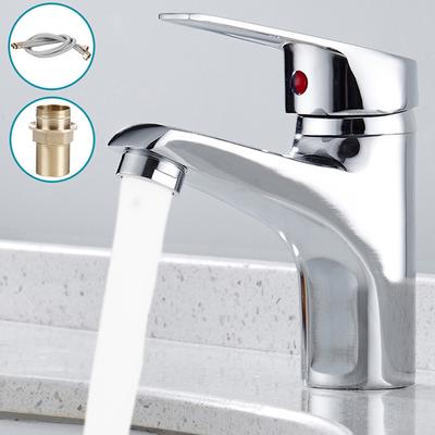 Single Lever Mixer Faucet Metal Electroplating Sink Taps Hot Cold Water Sink Mixer Tap Modern Basin Sink Faucet Durable Sink Tap