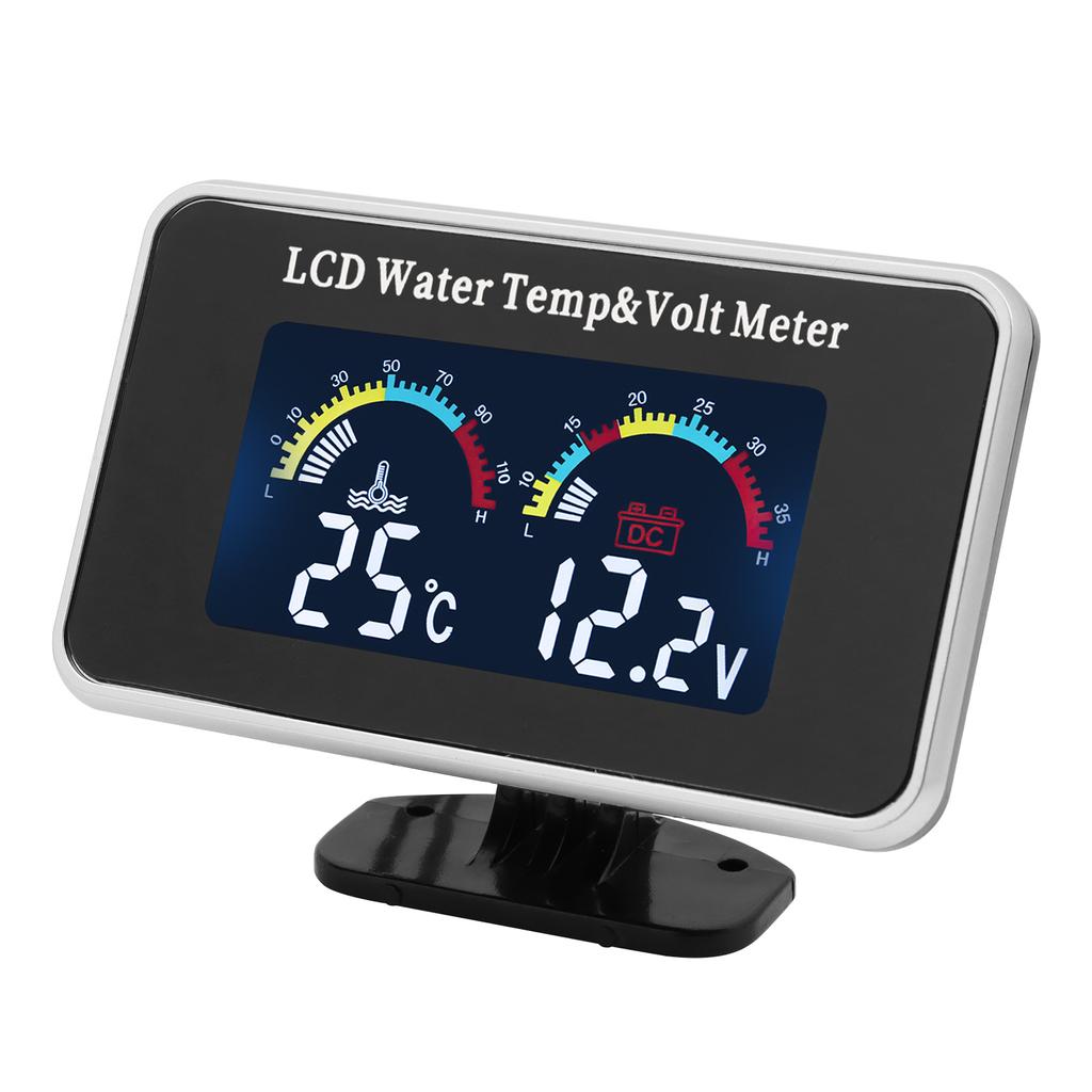 12V/24V Car Digital Water Temperature Gauge Water Temp VOLT Volmeter Joint Sensor Adapter 26-40MM(Optional) For Auto Trucks
