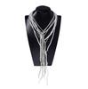 Unique temperament, complex creative design, exaggerated imitation pearl inlaid zircon staggered multi-layer necklace