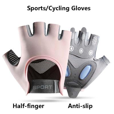 Rutschfeste Halbfinger-Fitnesshandschuhe mit atmungsaktivem Lycra, Trainingshandschuhe für Gewichtheben, Radfahren und Training - Größen S bis L