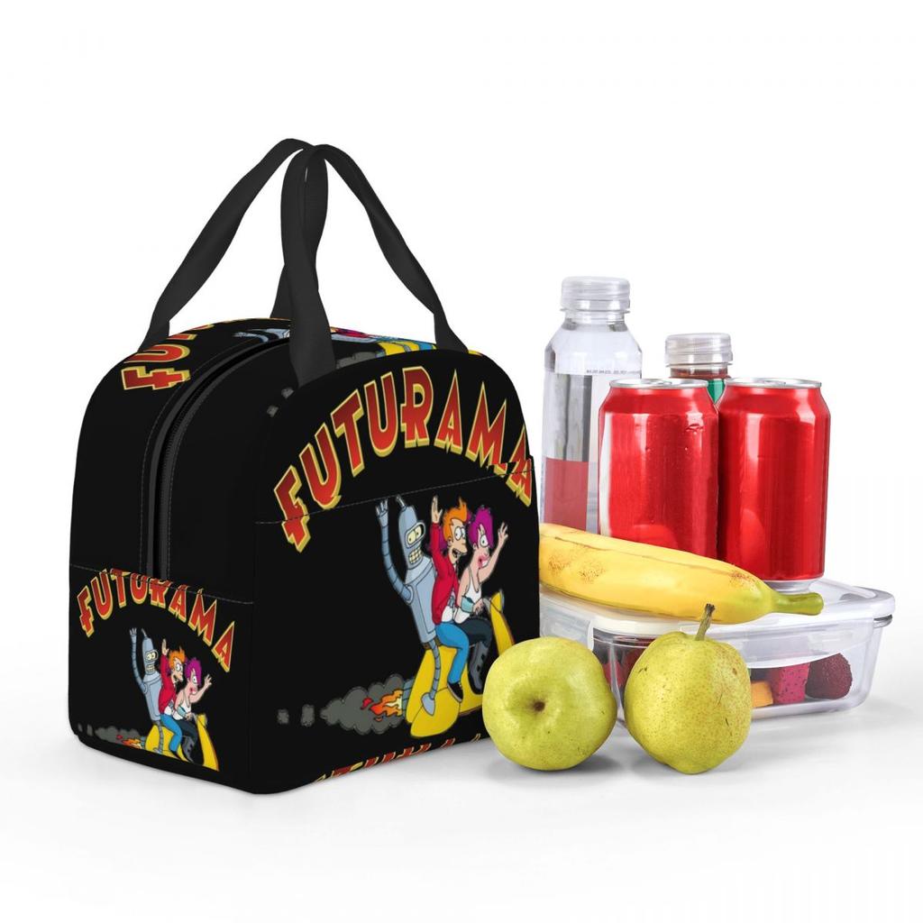 Futuramas Cartoon Comic Product Insulated Lunch Bag For School Food Storage Bag Leakproof Cooler Thermal Lunch Boxes