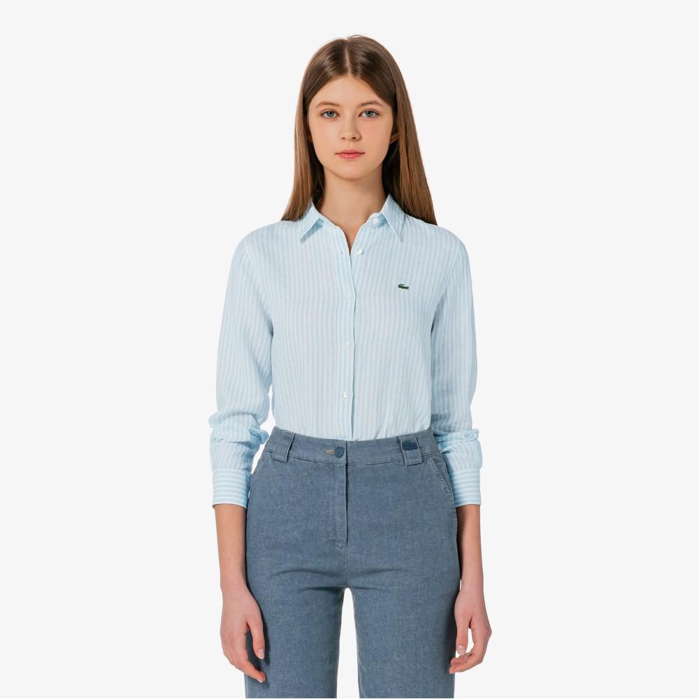[lacoste] Women's Regular Fit Linen Shirt CF005E-56GHBP