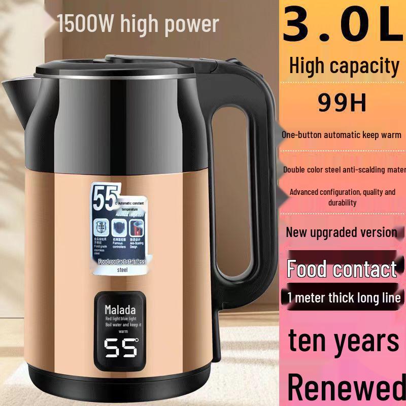 Elektrická konvice s velkým objemem, automatickým vypínáním a ochranou proti chodu nasucho