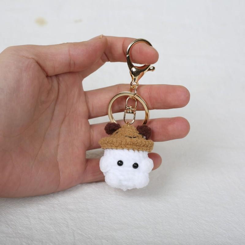 Mini Animal Doll Crochet Keychain For Car Keys Accessories Mini Cartoon Mushroom Series Knitting Doll Cute Keyrings Wholesale