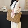 Japanese and Korean Spring New Trendy Versatile Silk Scarf Weaving Solid Color Women's Underarm Bag Women's Shoulder Handbag