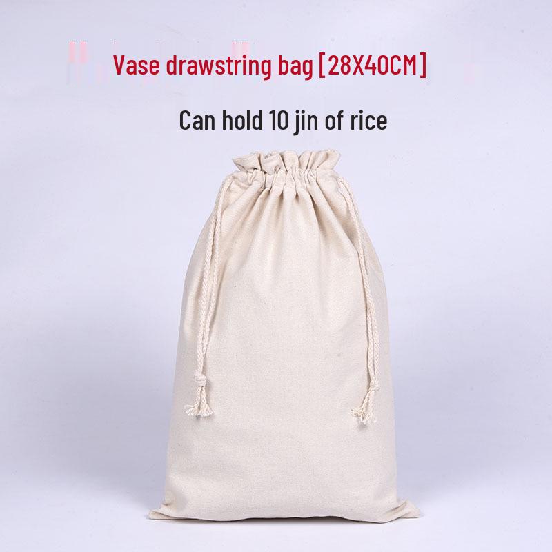 Grande Borsa con Coulisse in Tela di Cotone Beige per Stampa Logo Personalizzato