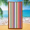 Striped Beach Towel, Digital Printing Thin Quick-Dry Anti-Sand Microfiber Lightweight for Swim Yoga Travel Gym Gift