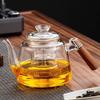 Hanyou 1100ml Heat-Resistant Glass Teapot with Wooden Side Handle