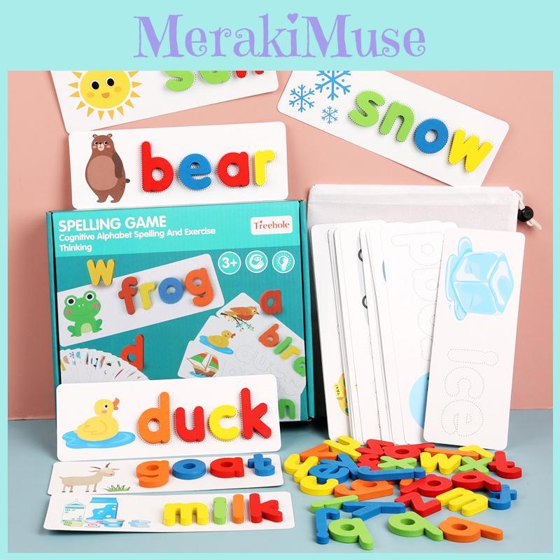 Wooden Alphabet Puzzle For Kids Educational Toy With Word Building For Preschool Learning