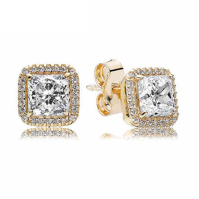Neue 925 Sterling Silber Mode Ohrring Rose Klassische Zeitlose Eleganz Leuchtende Ohrring Mit Kristall Für Frauen Schmuck Geschenk