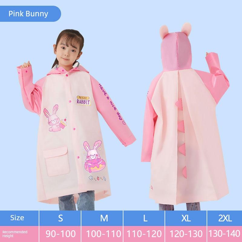 Children's Raincoat for Boys and Girls with Backpack Space, Double Placket, Large Brim, Rainproof, Outdoor Use, Student-Specific Rain Poncho for