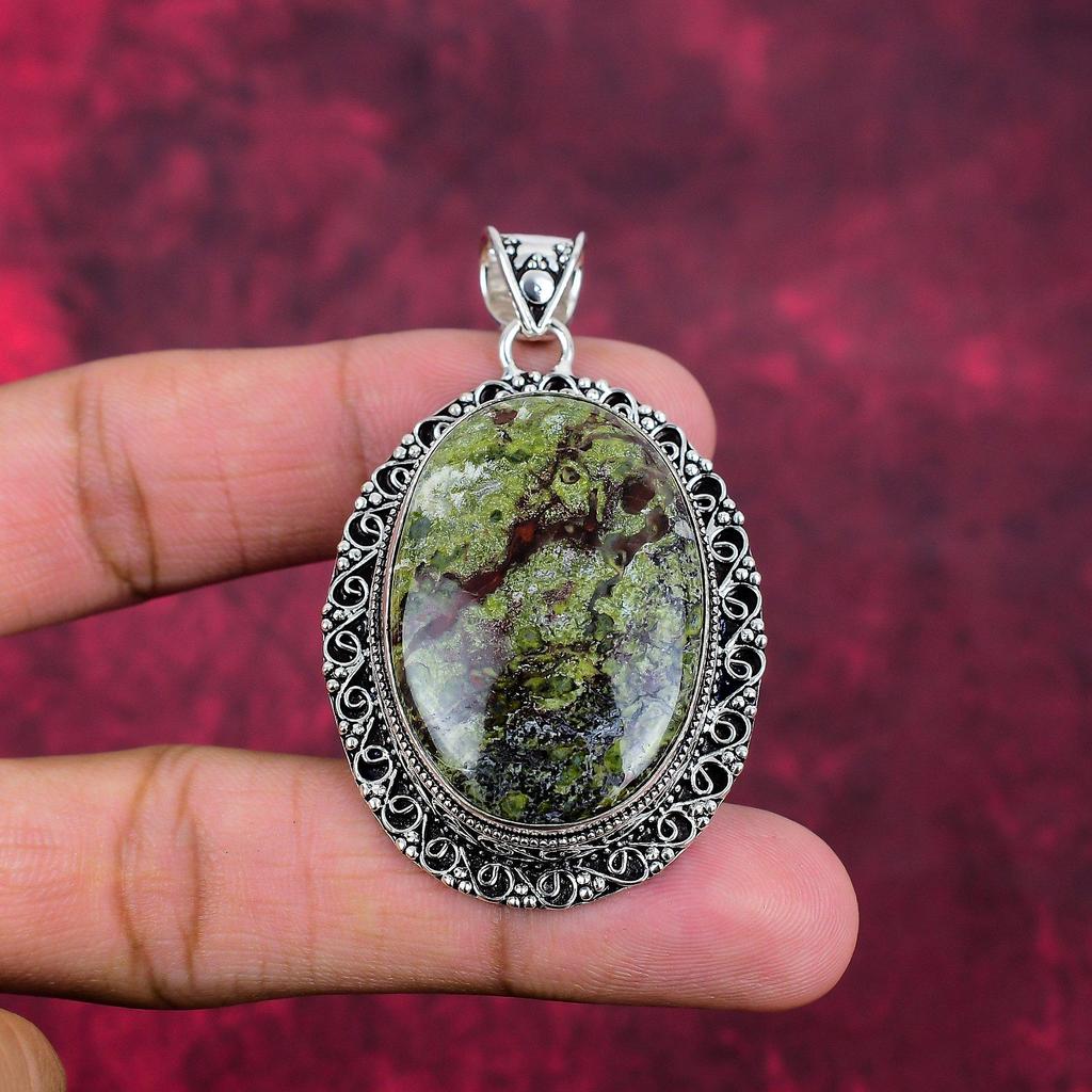 Pendentif Dragon Blood, Bijoux en pierres précieuses Pendentif en argent sterling massif 925, Cadeau pour femme Pendentif fait main
