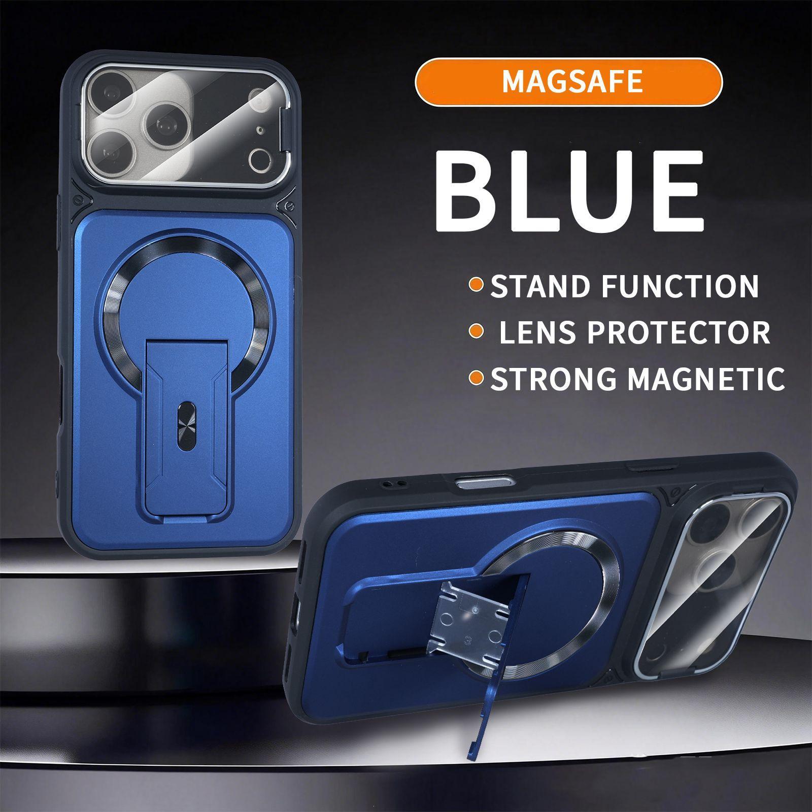 

Compatible with Apple 17PROMAX: Invisible Stand Magnetic Phone Case, Skin-Feel, Full Coverage Protective Case for Apple 16 and 15. iPhone 13 синий