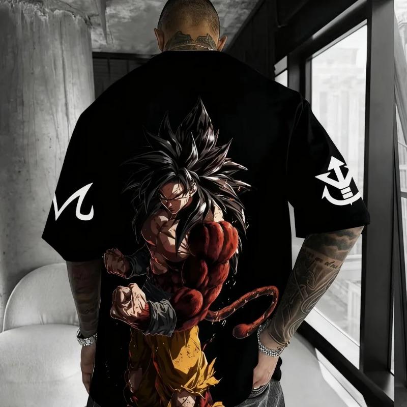 Dragon Ball Anime Super Saiyan 4 T-shirt 2025 Sommar Herr- och Damkläder Street Lös Casual Mångsidig Förälder Barn Kläder Topp