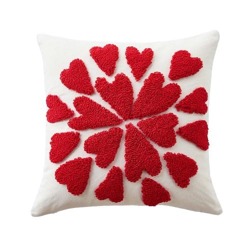 

1PC Nuna Series Valentine s Day Red and Pink Embroidered Pillowcase Love Pattern Cushion Cover for Sofa Living Room Bedroom Home Decor W45cm x L45cm