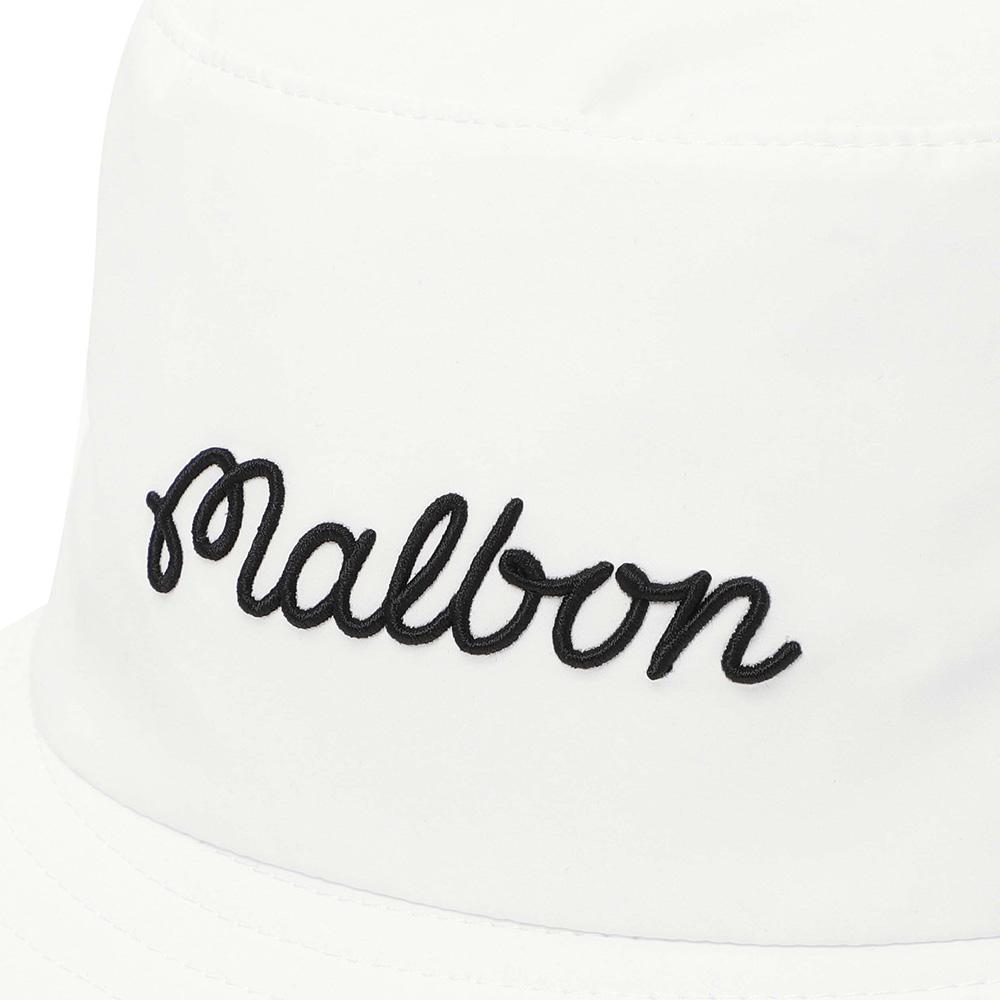MALBON GOLF Asymmetrical Brim Lightweight Bucket Hat Off White