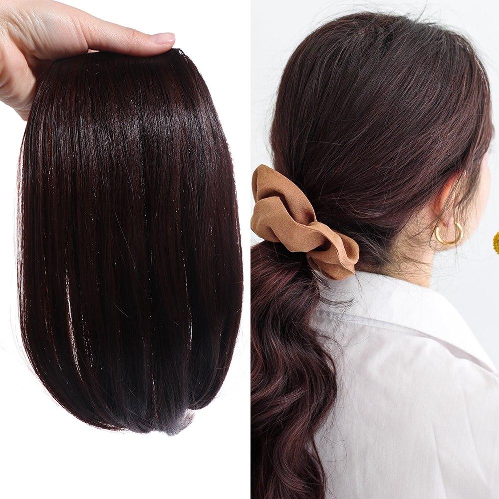 Natürliche Synthetik-Pads Unsichtbare Nahtlose Haar-Pads Abdeckung der Oberseite Haarteil Hitzebeständige Faser