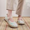 Spring Autumn New In Stylish Aesthetic Casual Linen Embroidery Women's Flat Shoes High Quality Comfortable 39 Ladies Footwear