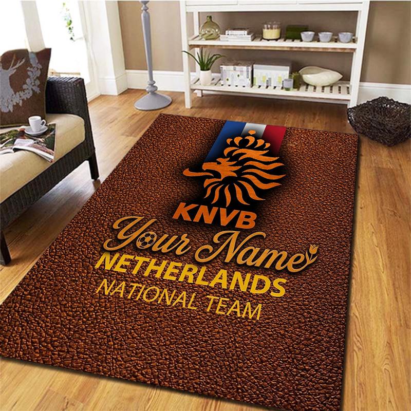 Knvb Wappen Benutzerdefinierter Name Teppich Teppich für Wohnzimmer Schlafzimmer Zuhause Sofa Dekoration Kinder Spielen Rutschfeste Fußmatte